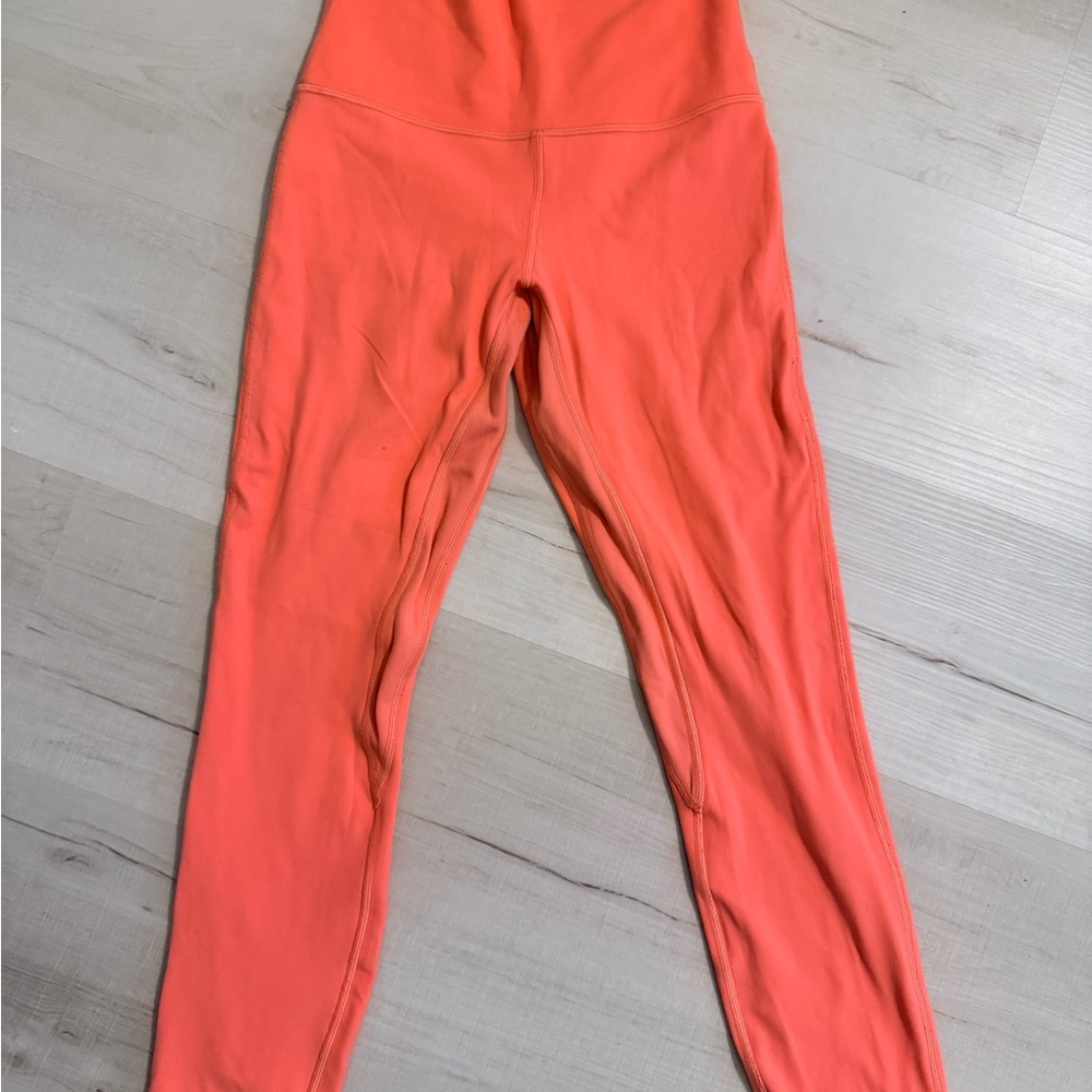 lululemon athletica Coral Orange High-Waist Leggings